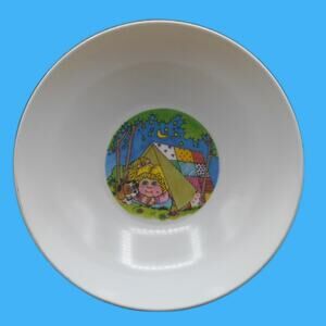 Vintage 1982 Cabbage Patch Kids CPK Melamine Bowl Camping w/Puppy